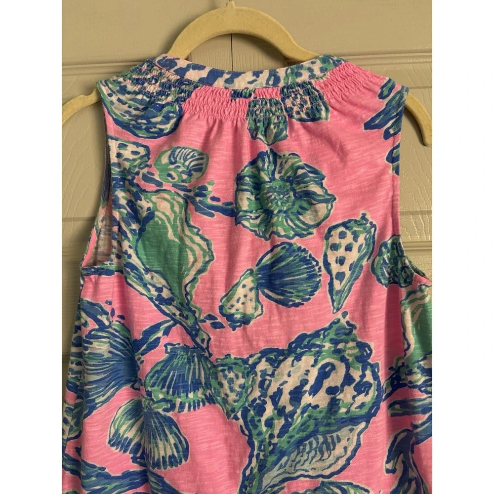 Lilly Pulitzer Essie Princess‎ Pink Seashell Beach Sleeveless Dress V-Neck XS - Picture 8 of 11